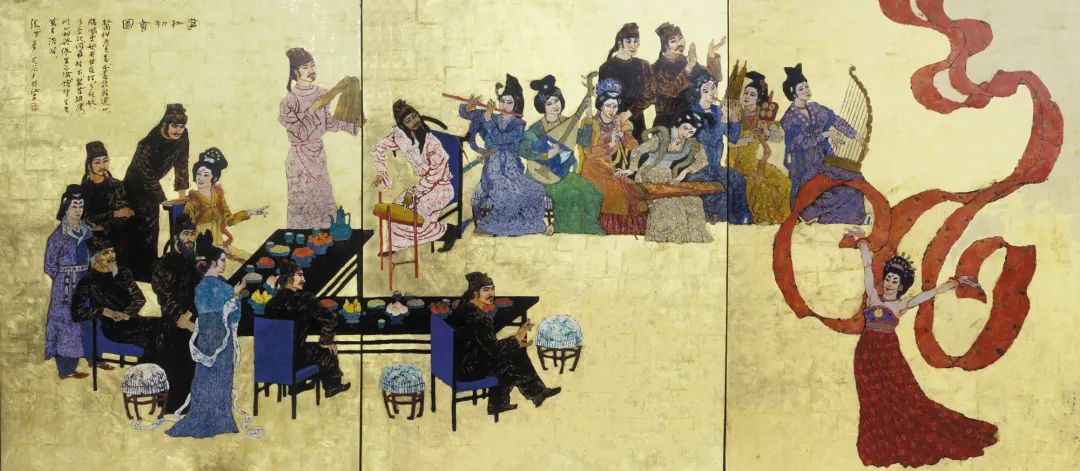 05李杜初会图  漆绘壁画  155×330㎝  1984  香港美丽华大酒店.jpg