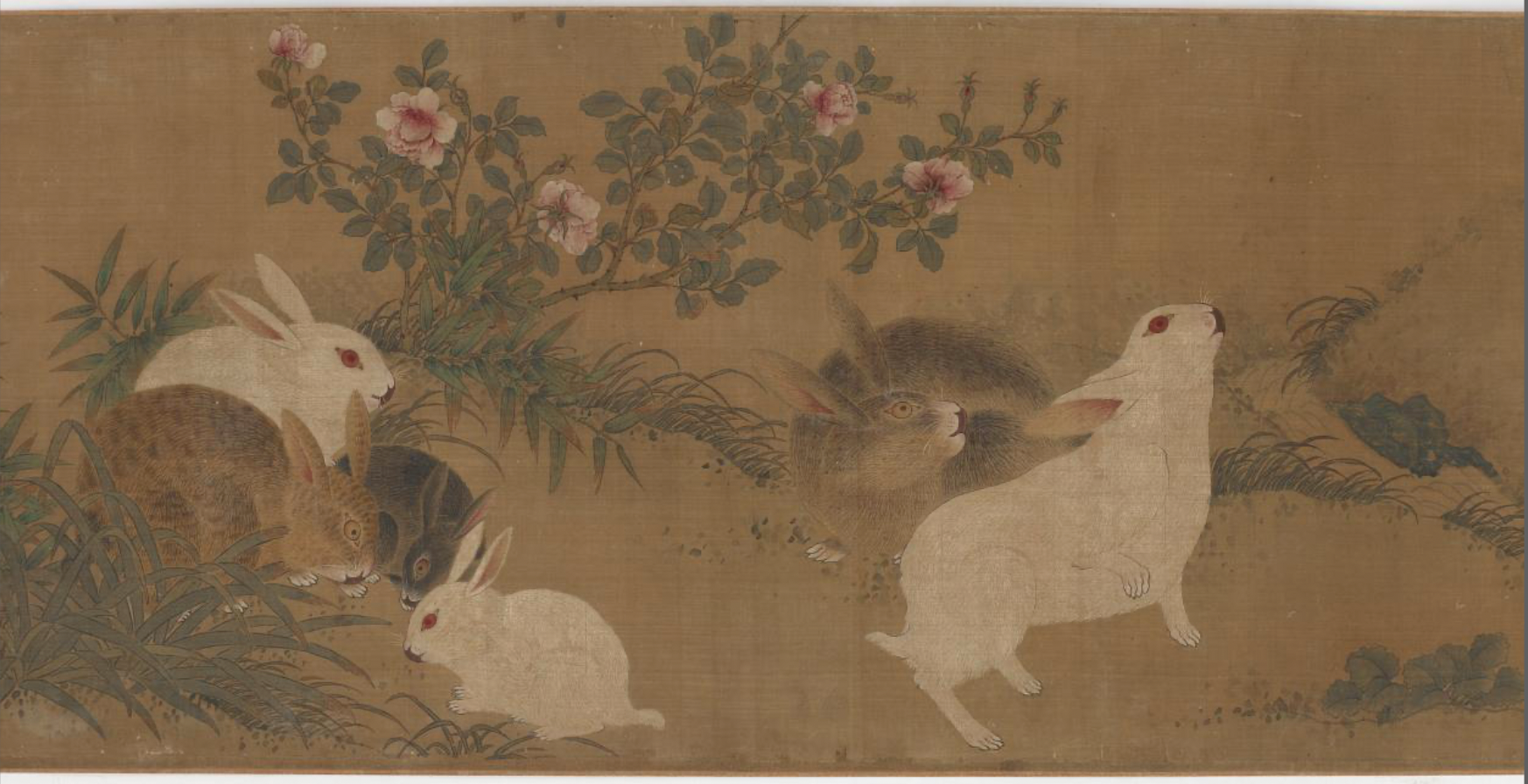 17 元代 钱选 花鸟兔（明清画）（局部）.png