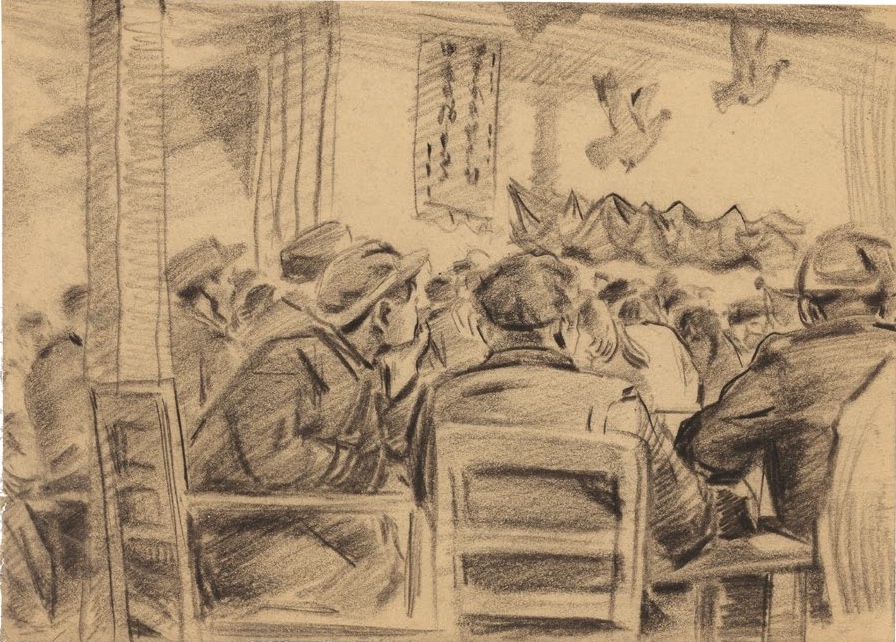 9.袁运生，《南通市文化宫会场之一》，19.2×26.7cm，1950年初.jpg