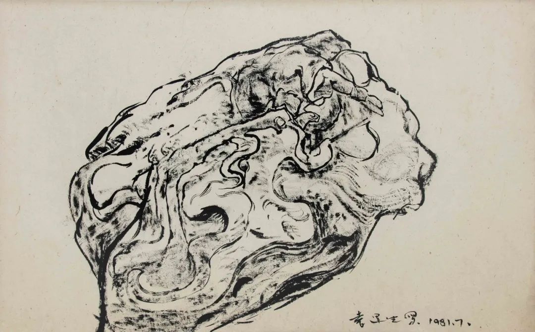 18.袁运生，《霍去病墓石像写生》，50×80cm,1981年.jpg