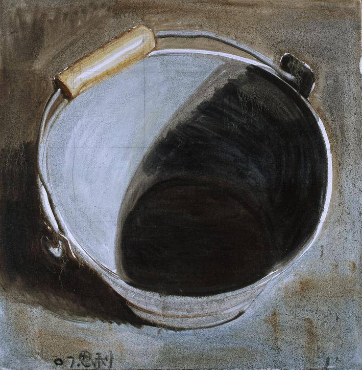 Zhang Enli, Bucket 1, 2007. Oil on canvas, 100 x 100 cm.jpeg