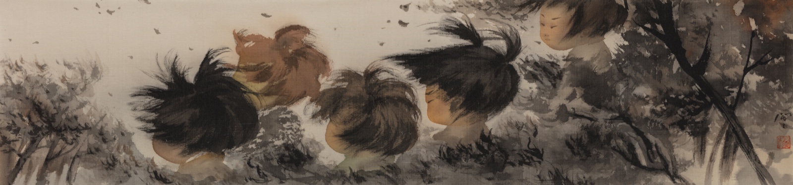 《起风了》 张闻 绢本水墨 70.5×17cm 2022.jpg