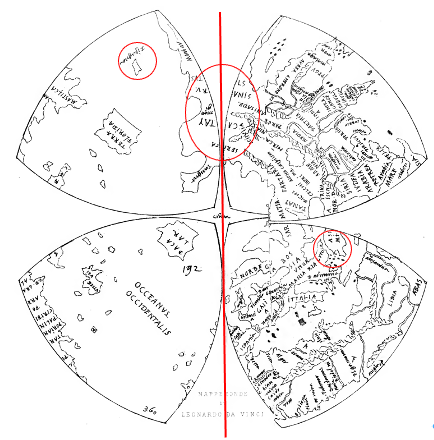 图21 达•芬奇及其门徒 ____《达•芬奇世界地图》局部：北半球地图.png