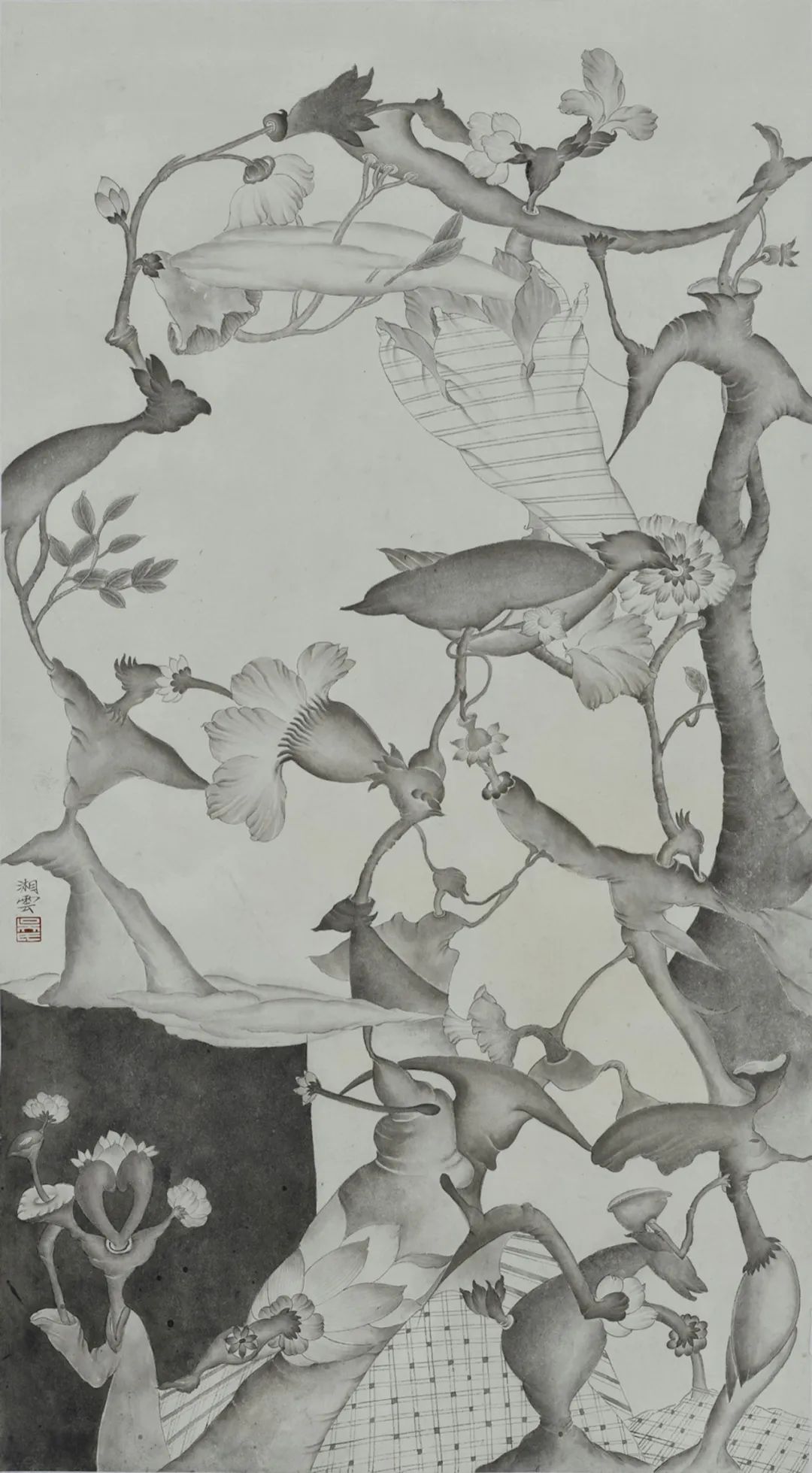 2 链接的千鸟纹 之三:一  纸本设色  93x51cm  2014年.jpeg