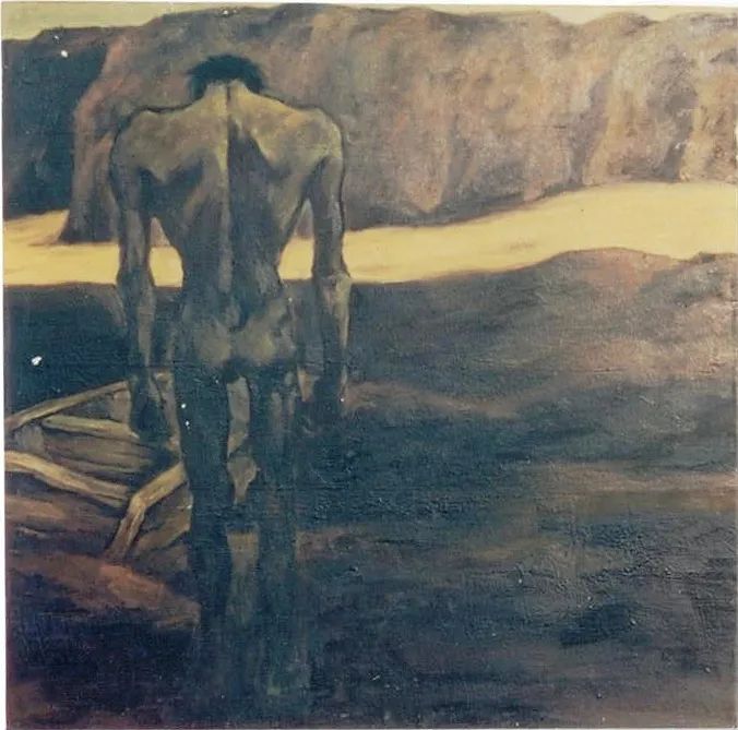 张江舟，《老河》，布面油画，98cm×98cm，1985.jpg