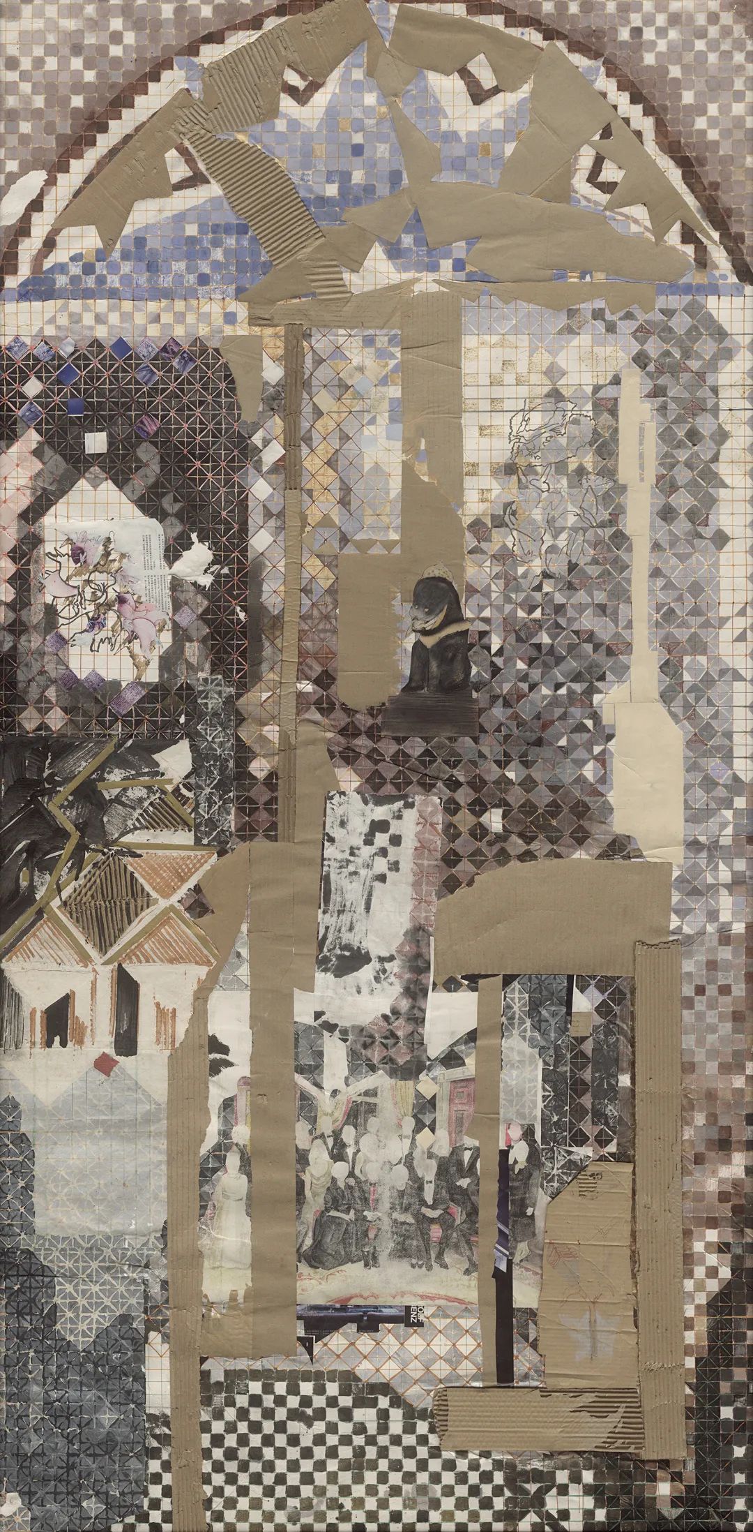 陈彧君，《亚洲地图 No.14-1500319》，240 × 120cm，纸本综合拼贴，2014-2015.jpg