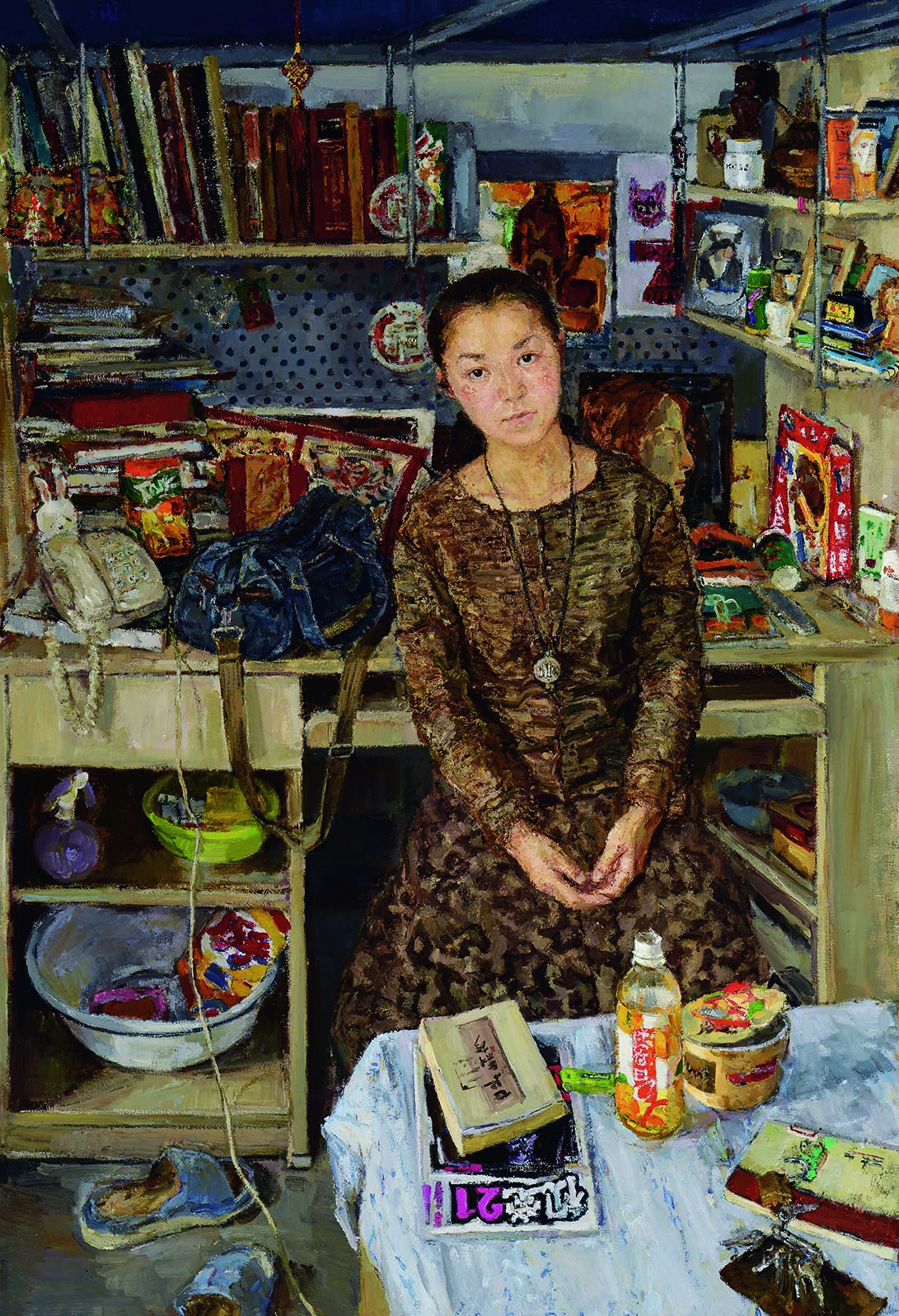 康蕾 《自画像》布面油彩，160×110cm，2002年.jpg