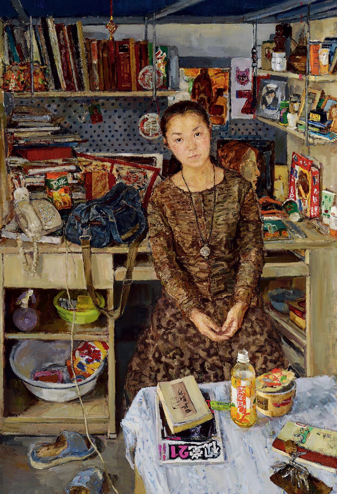 《自画像》，康蕾 ，布面油彩，160×110cm，2002年.jpg