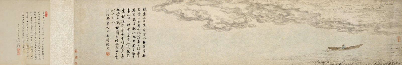 Shen Zhou, A Residence Between Clouds and Waters, Ink and color on paper, 1503, 164×33cm, Collection of CAFAM.jpg