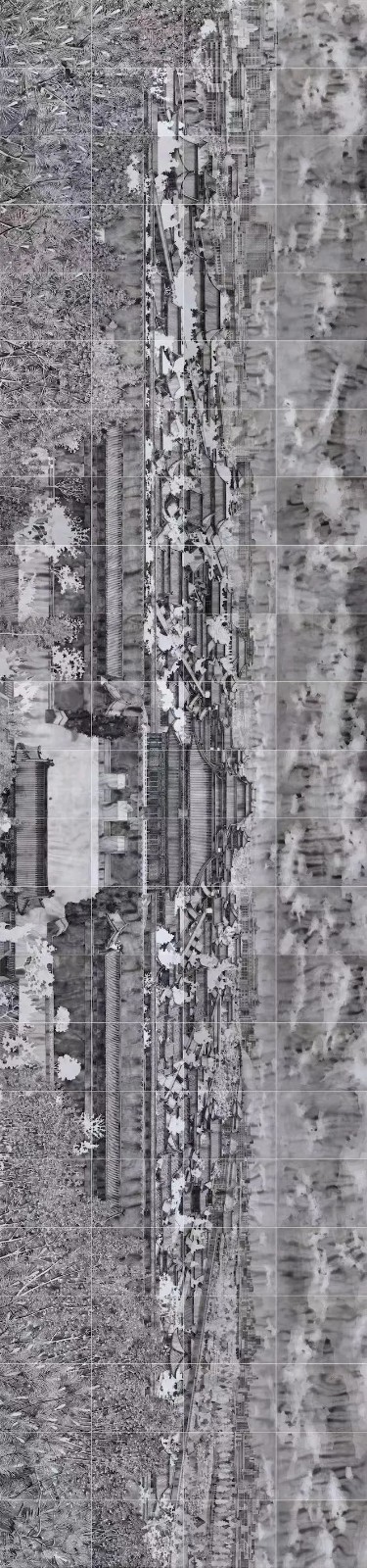 陈琦，《盛夏》，56x23x76cmx4（1288x304cm），纸本水墨，2022 （横屏查看）.jpg