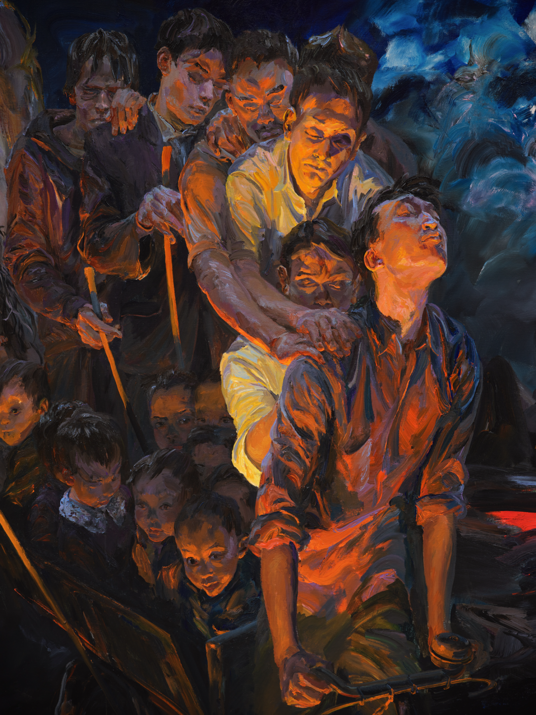 Yu Hong, Night Walk (detail), 2023; Acrylic on canvas, 3 parts, each part 300x250cm.png