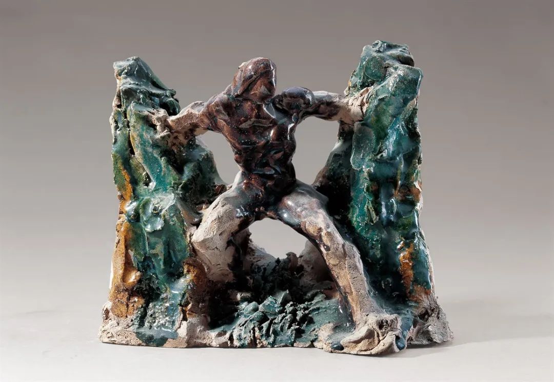 04 Splitting the Mountains to Let the Water Flow 1 by Liu Shiming (1958), Glazed Earthenware, 15.8×18.8×9.5cm.jpg