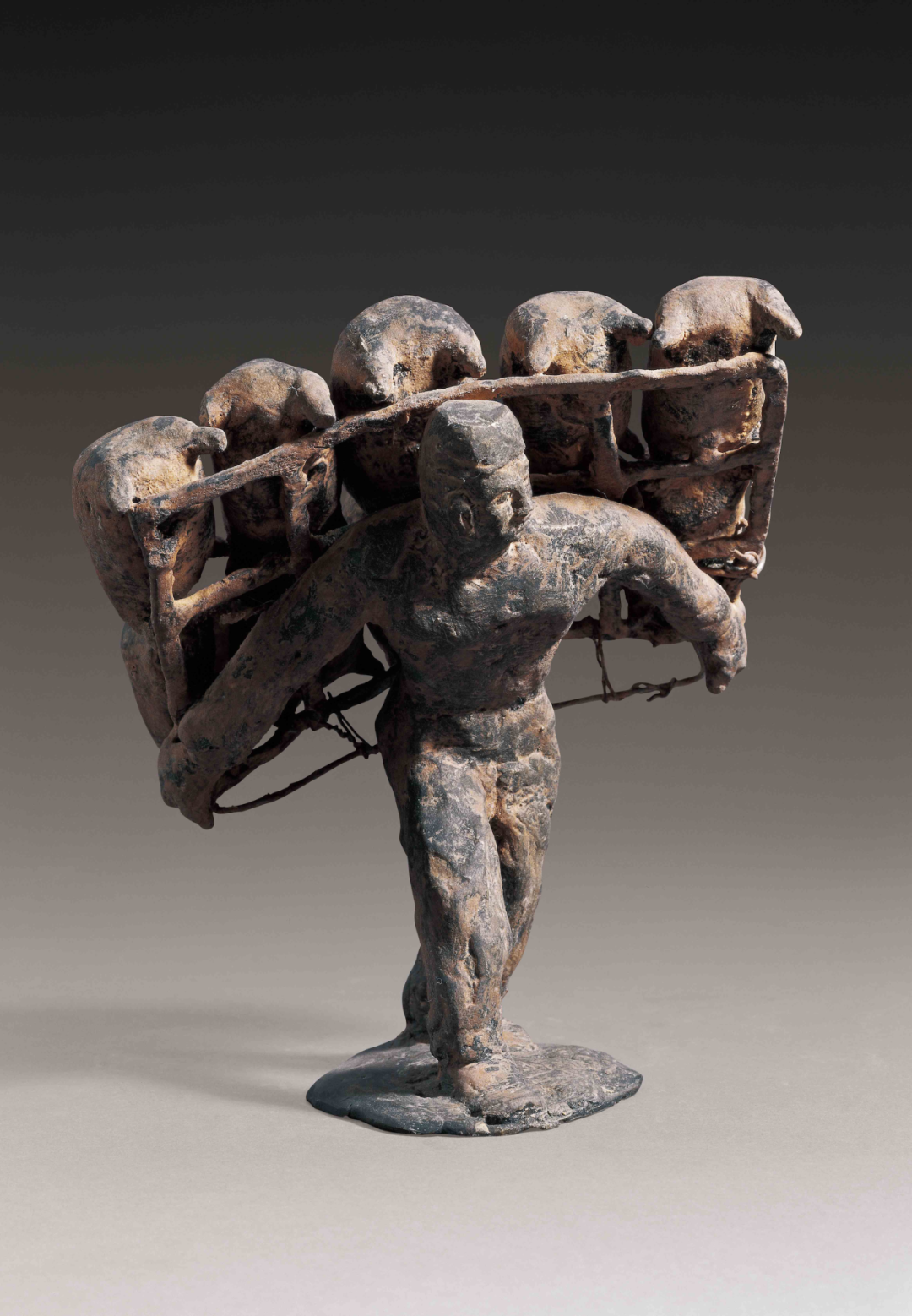 26 Sheepskin Raft 5 by Liu Shiming (2000), Bronze, 17×12.2×19.5cm.png