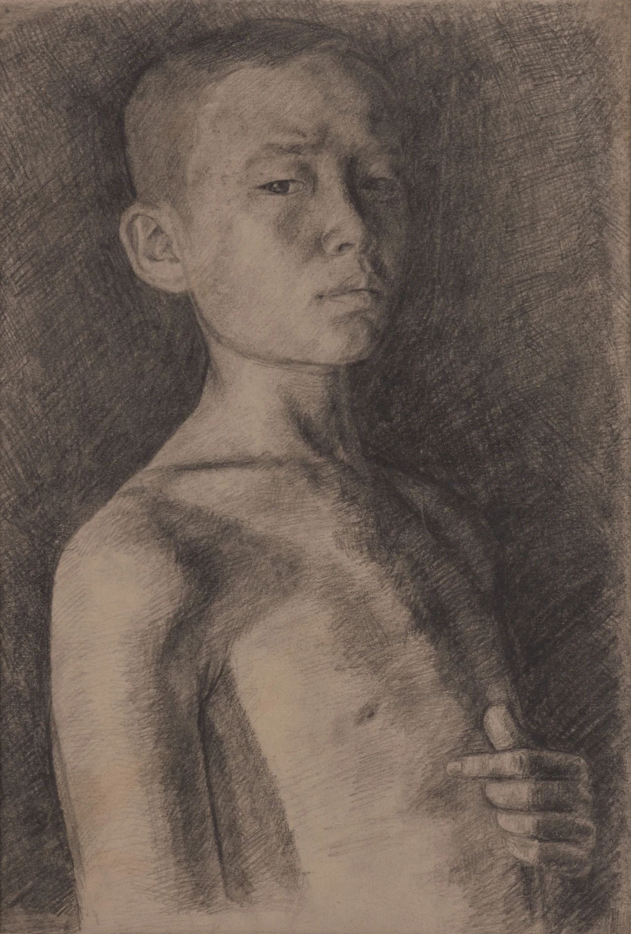 17 Self-portrait, Drawing on paper, 33.2cm x 22.6cm, 1976.jpg