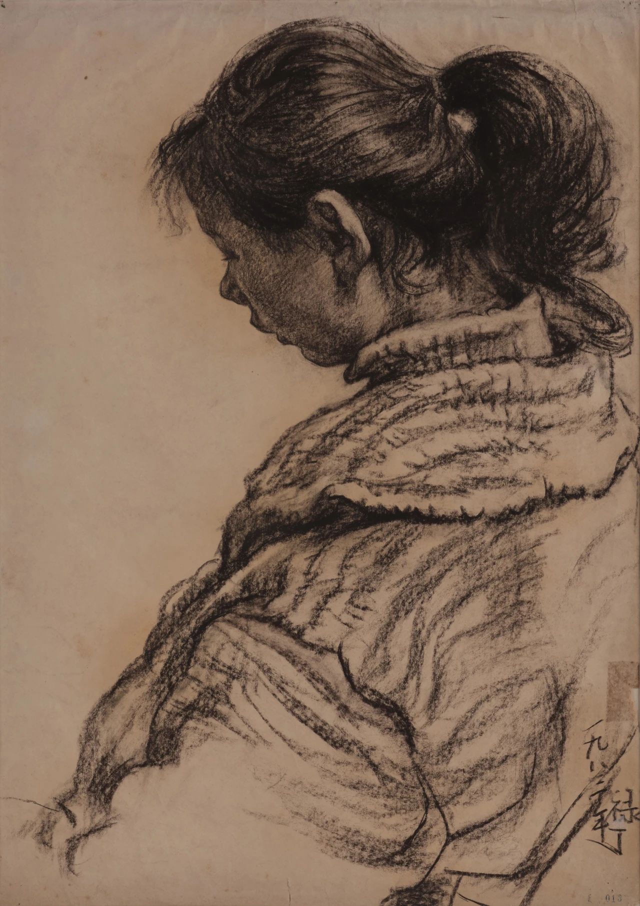 25 Young Woman, classroom sketch, 37cm x 51.8cm, 1982.jpg