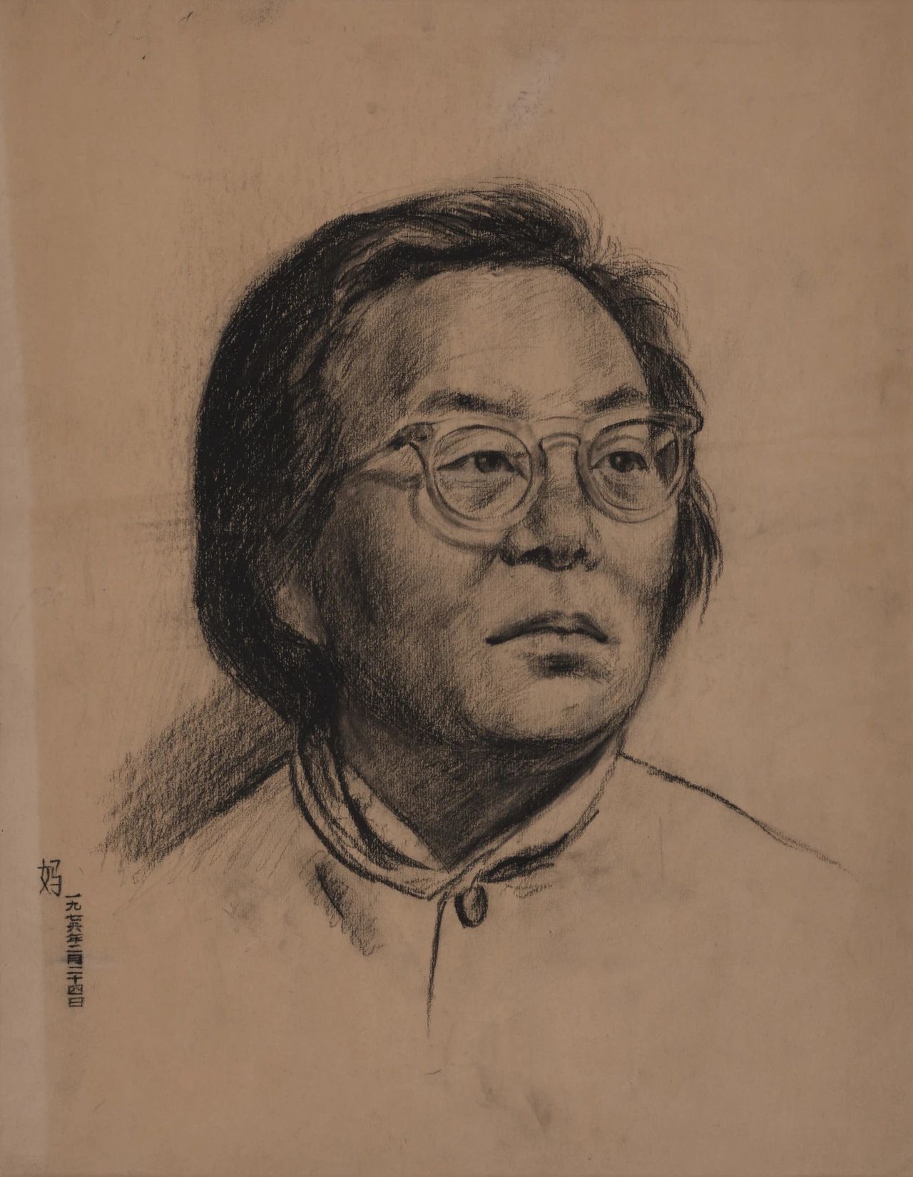 36 Portrait of Mother, Sketch on paper, 26.5cm x 34cm, 1976.jpg