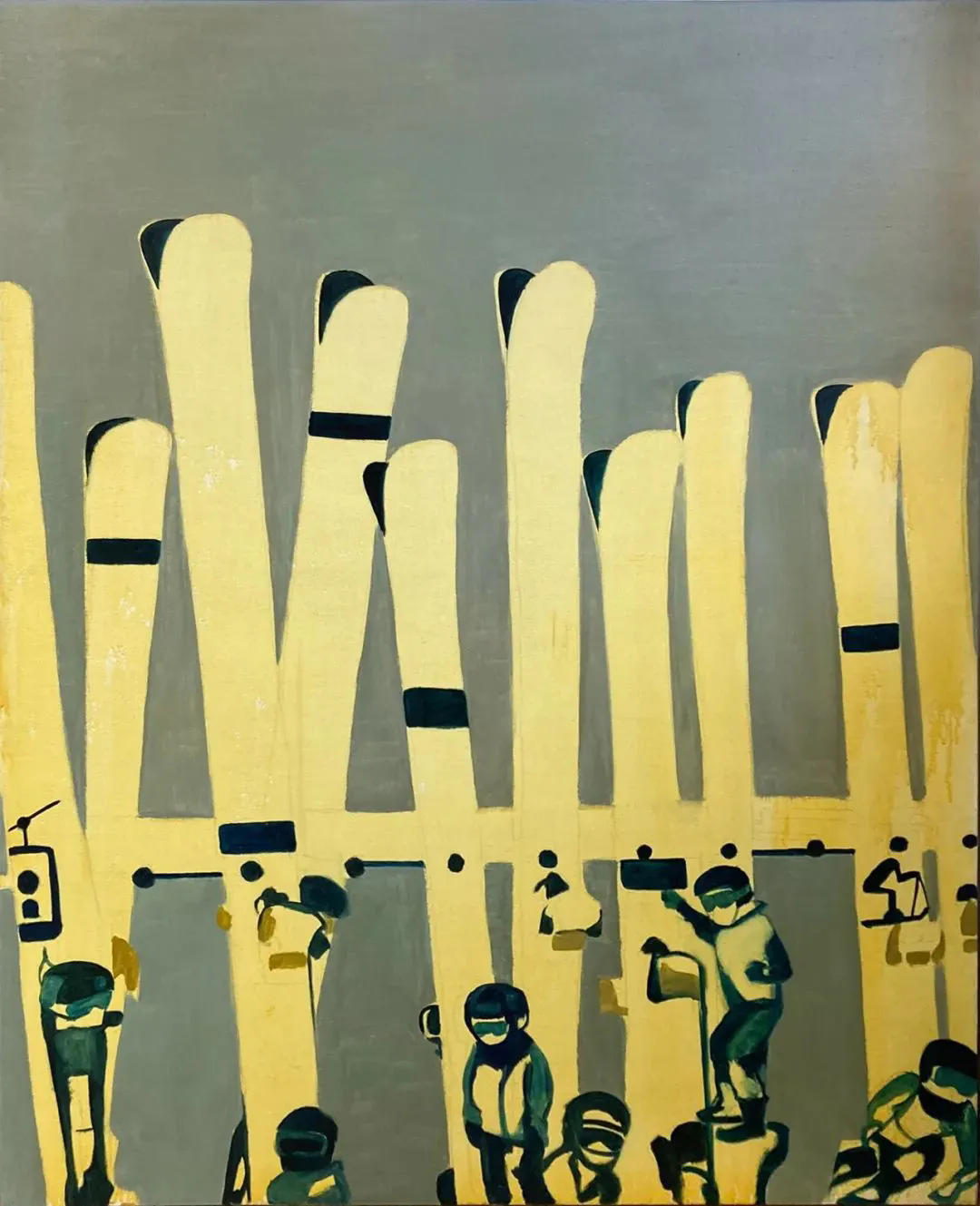 13 Zhou Ting, We were addicted to skiing lately, Oil on canvas, 160cm×130cm, 2022.png