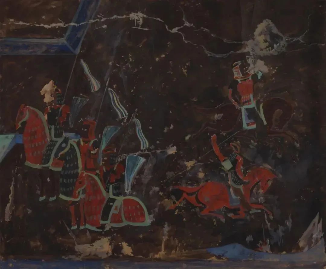 Wu Zuoren, A Replica of Mural Painting from Maijishan Grottoes, Ink and color on paper, 72cm×87cm, 1953, Collection of CAFA Art Museum.jpg